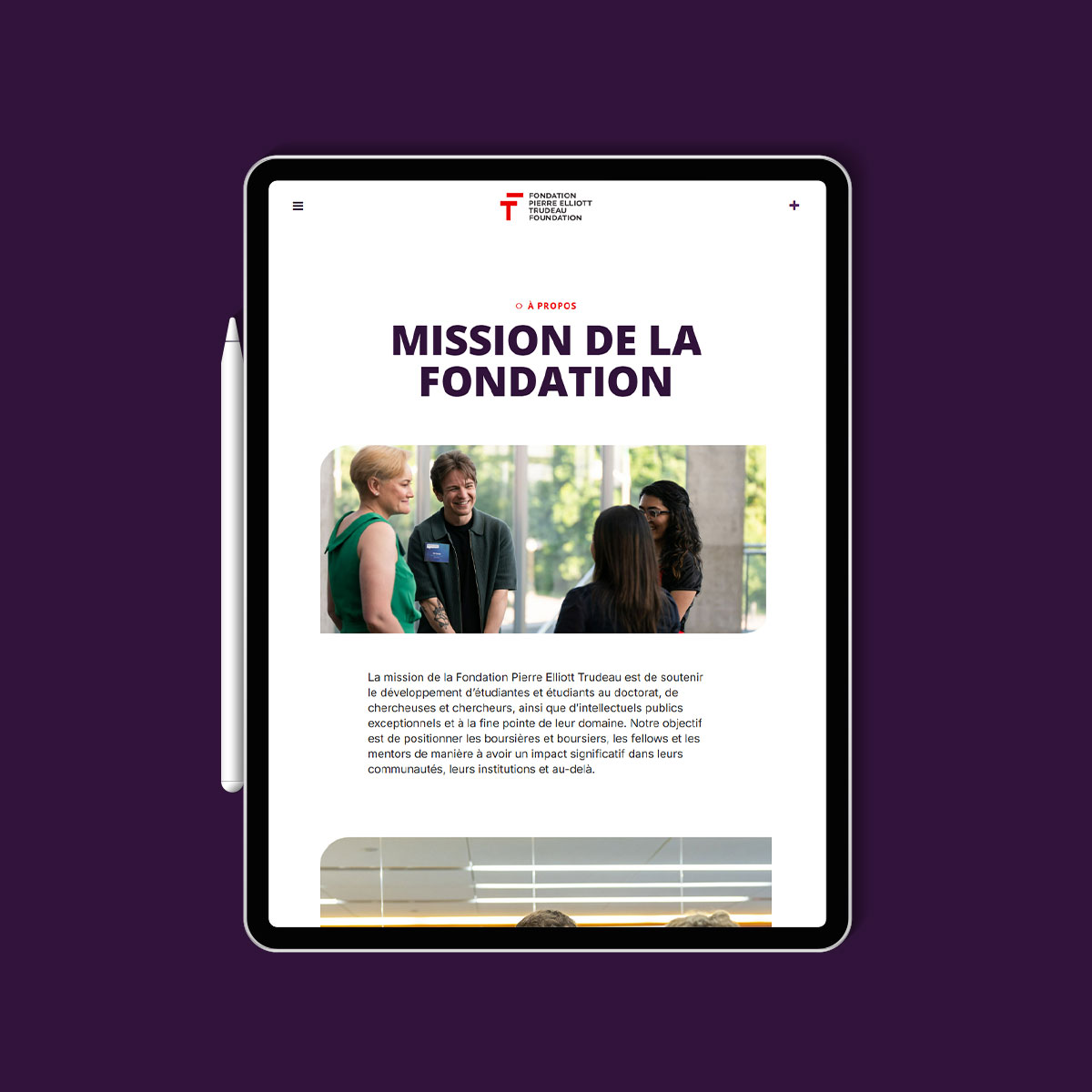 Réalisation site Web Fondation Pierre Elliott Trudeau